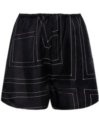 TOTEME - Totême Geometric Printed Elasticated Waistband Shorts - Lyst