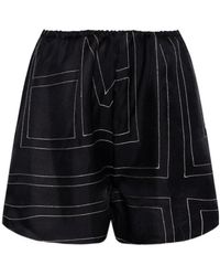 TOTEME - Totême Geometric Printed Elasticated Waistband Shorts - Lyst