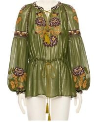 Valentino - Floral Embroidered Tassel Detailed Blouse - Lyst