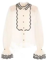 Valentino - Embroidered Organza Shirt - Lyst
