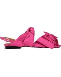 Ganni - Satin Ankle Strap Flat Sandals - Lyst