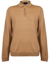 BOSS - Longsleeve Knit Polo Shirt - Lyst