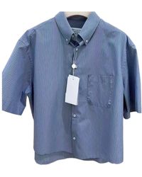 MM6 by Maison Margiela - Maison Margiela Striped Frayed Hem Shirt - Lyst