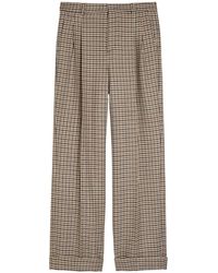 Valentino - Houndstooth Straight-Leg Wool Trousers - Lyst