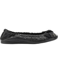 Prada - Bow-Detail Wrinkled-Effect Ballet Flats - Lyst