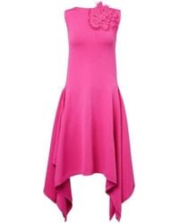 Oscar de la Renta - Floral-Appliqué Asymmetric Cocktail Dress - Lyst