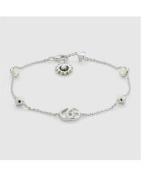 Gucci - Gg Marmont Mother Of Pearl Bracelet - Lyst