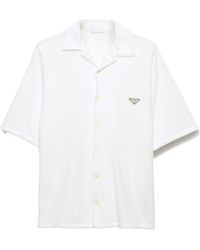 Prada - Triangle-Logo Short-Sleeved Shirt - Lyst