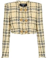 Balmain - Tweed Glitter Jacket - Lyst