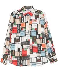 Moschino - Logo-Print Silk Shirt - Lyst
