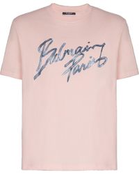 Balmain - Printed Cotton T-Shirt - Lyst