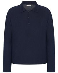 The Row - Bertram Long-Sleeved Knit Polo Shirt - Lyst