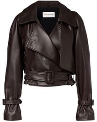 Nour Hammour - Hatti Cropped Leather Jacket - Lyst