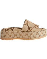 Gucci - Woman Slider Sandal With Platform - Lyst