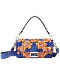 Fendi - Baguette Sequin-Embellished Floral Shoulder Bag - Lyst
