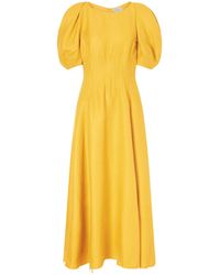Gabriela Hearst - Ranya Linen Midi Dress - Lyst