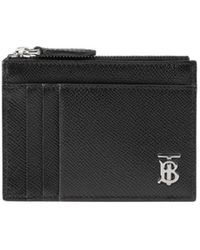 Burberry - Logo-Plaque Leather Card Holder - Lyst