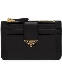 Prada - Triangle-Logo Zip-Up Wallet - Lyst