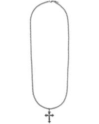 Emanuele Bicocchi - Cross Pendant Beaded Chain Necklace - Lyst