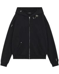 we11done - Rose Piercing Zip-Up Hoodie - Lyst
