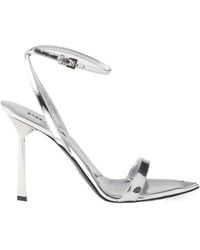 Prada - Metallic Leather High-Heeled Sandals - Lyst