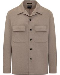 ZEGNA - Long Sleeved Buttoned Overshirt - Lyst
