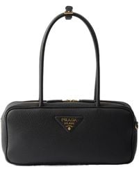 Prada - Triangle-Logo Zipped Shoulder Bag - Lyst