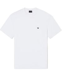Emporio Armani - Logo-Embroidered Crewneck T-Shirt - Lyst
