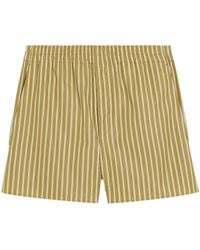 Ami Paris - Logo Patch Stripe Detailed Shorts - Lyst