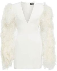 David Koma - Feather-Trimmed Cady Minidress - Lyst