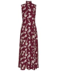 ROTATE BIRGER CHRISTENSEN - Floral-Embroidered Sleeveless Maxi Dress - Lyst