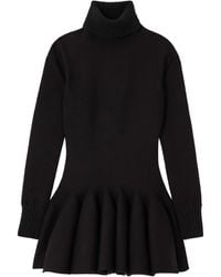 Valentino - Pleated High-Neck Mini Dress - Lyst