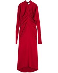 Lanvin - Draped V-Neck Dress - Lyst