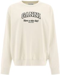 Ganni - "Have A Nice Day" Sweatshirt - Lyst