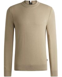 BOSS - Textured Cotton Sweater - Lyst
