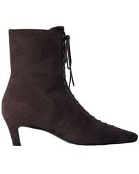 TOTEME - Totême Square-Toe Lace-Up Ankle Boots - Lyst