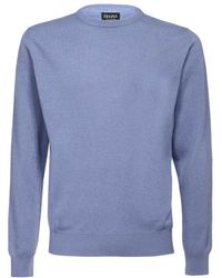 ZEGNA - Round-Neck Long-Sleeved Sweater - Lyst