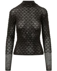 Lanvin - Textured High-Neck Knitted Top - Lyst
