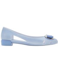 Ferragamo - New Vara Plate Jelly Ballet Flat - Lyst