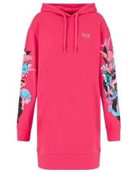 EA7 - Ea7 Series Floral Pattern Hooded Long Sweaters - Lyst