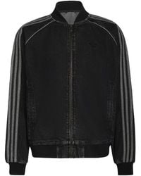 adidas Originals - Washed Denim Stand Collar Zipup Sports Jacket - Lyst
