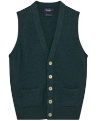 Drake's - Sleeveless Cardigan - Lyst