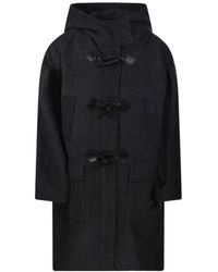Ganni - Hooded Toggle-Fastening Coat - Lyst