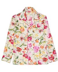 KENZO - Floral Print Pocket Long-Sleeve Shirt - Lyst