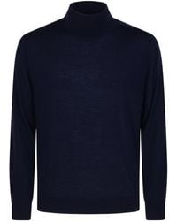 Canali - Mock-Neck Knitted Sweater - Lyst