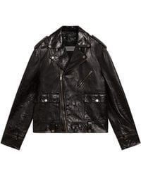 Golden Goose - Off-Center Zipped Leather Jacket - Lyst