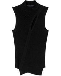 Versace - Asymmetrical Hem Sleeveless Knitted Top - Lyst