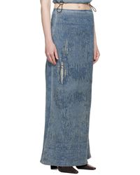 DIESEL - De-Megan-Fsg Distressed Denim Skirt - Lyst