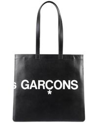 Comme des Garçons - Logo-Print Leather Tote Bag - Lyst