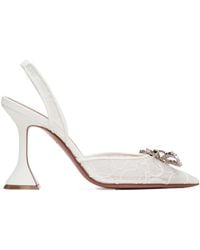 AMINA MUADDI - Rosie Lace Sling 95 Pointed-Toe High-Heeled Sandals - Lyst